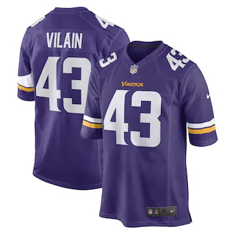 mens nike luiji vilain purple minnesota vikings game player